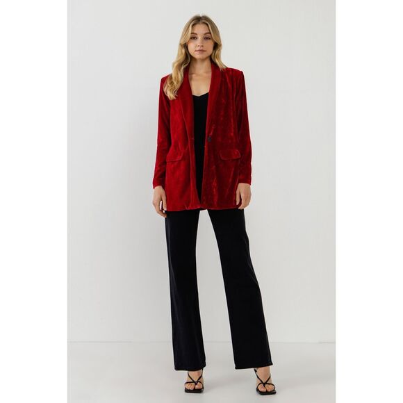 Endless Rose Velvet loose Fit Blazer - Picture 1 of 8